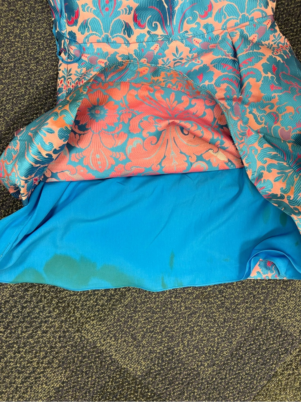 Free People Blue and Pink Brocade Slip Dress - Picture 7 of 8